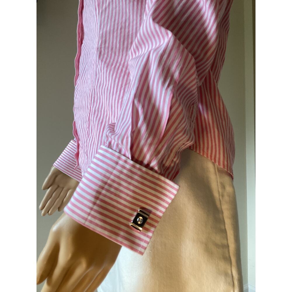 Vintage John Forsyth button down shirt pink stripe women’s sz 6 - Picture 5 of 8